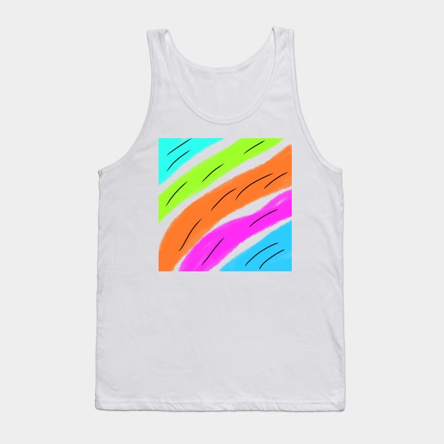 Green pink blue watercolor abstract art Tank Top by Simplecooldesignss